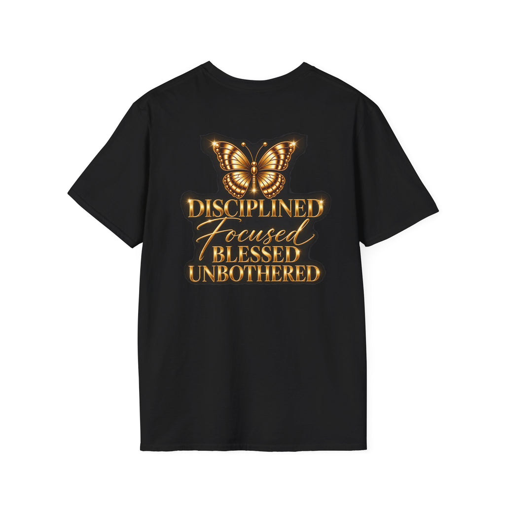 Moonchild Butterfly T-Shirt — Disciplined Focused Blessed Unbothered