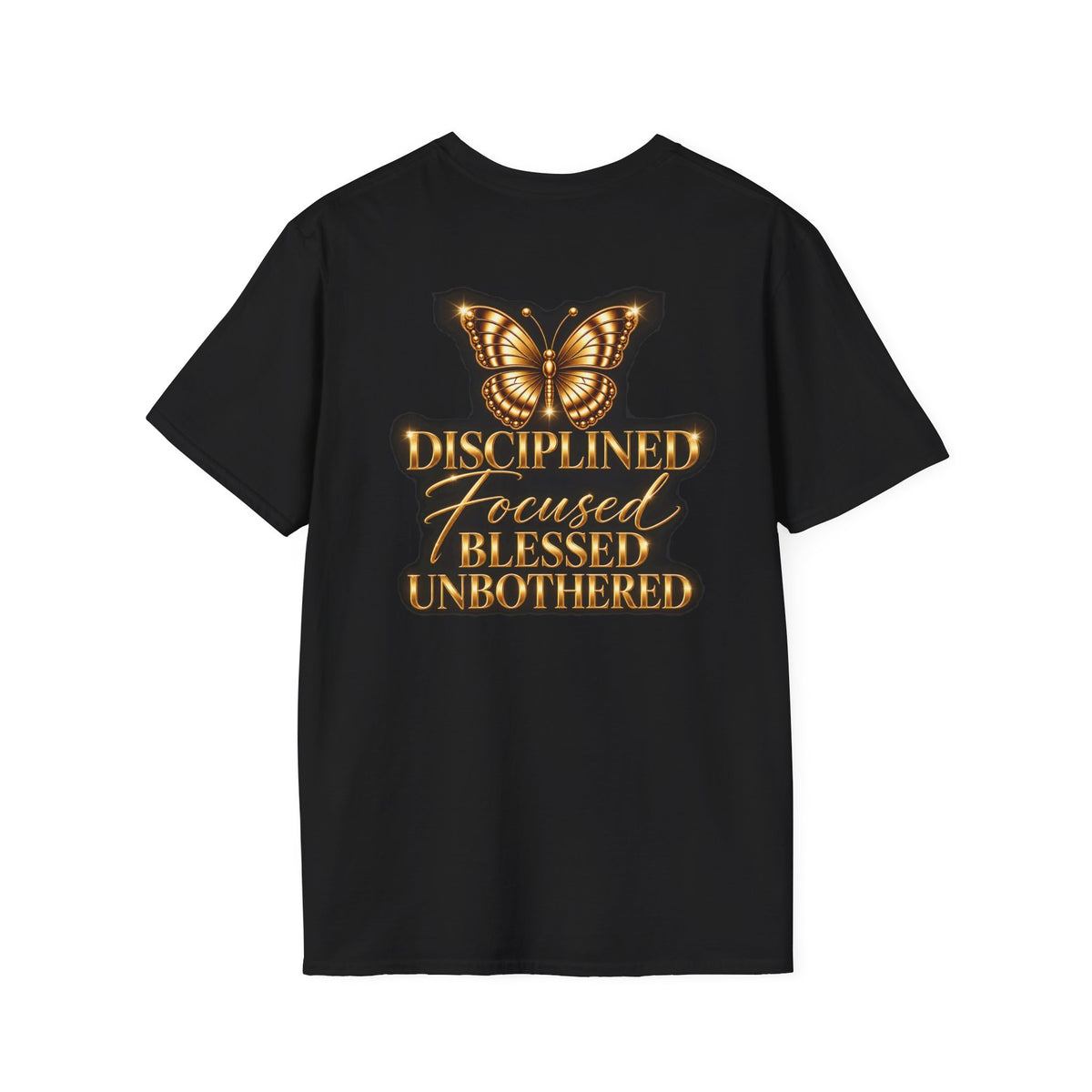 Moonchild Butterfly T-Shirt — Disciplined Focused Blessed Unbothered